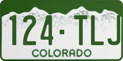 CO license plate 124TLJ