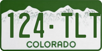 CO license plate 124TLT