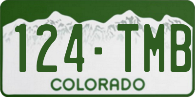 CO license plate 124TMB