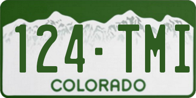 CO license plate 124TMI