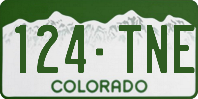 CO license plate 124TNE