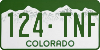 CO license plate 124TNF