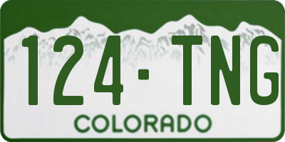 CO license plate 124TNG