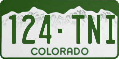 CO license plate 124TNI