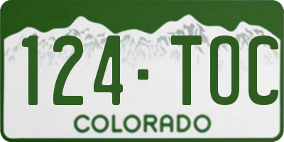 CO license plate 124TOC