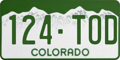 CO license plate 124TOD