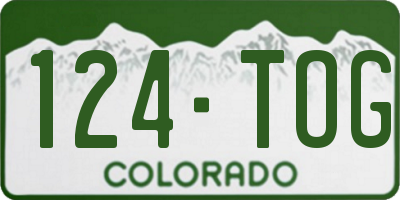 CO license plate 124TOG