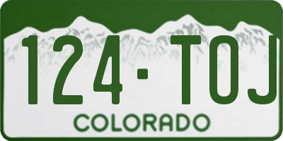 CO license plate 124TOJ