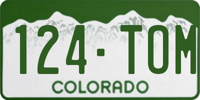 CO license plate 124TOM