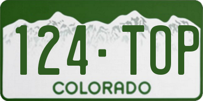 CO license plate 124TOP
