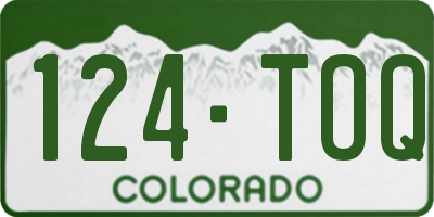 CO license plate 124TOQ