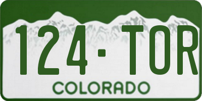 CO license plate 124TOR
