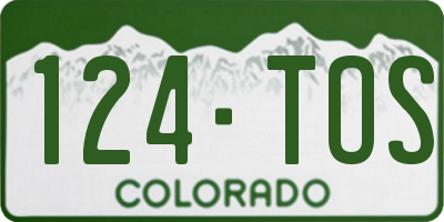 CO license plate 124TOS