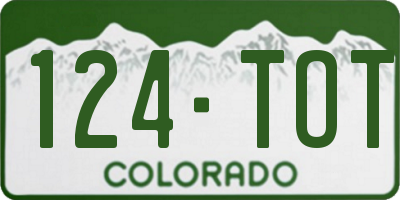 CO license plate 124TOT