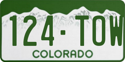 CO license plate 124TOW