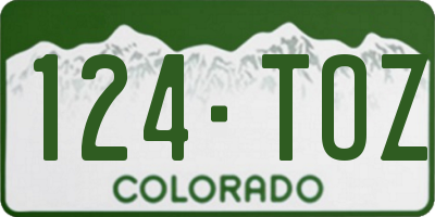 CO license plate 124TOZ