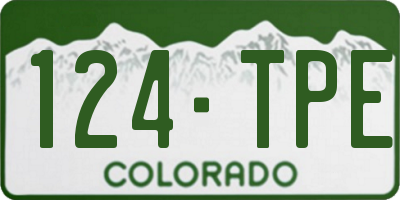 CO license plate 124TPE