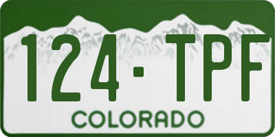 CO license plate 124TPF