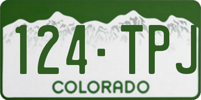 CO license plate 124TPJ