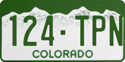 CO license plate 124TPN