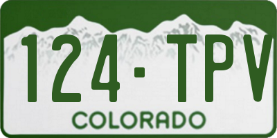 CO license plate 124TPV