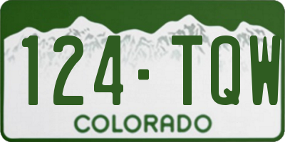 CO license plate 124TQW