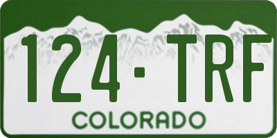 CO license plate 124TRF