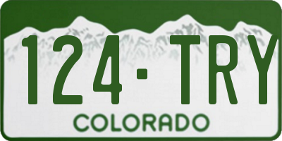 CO license plate 124TRY