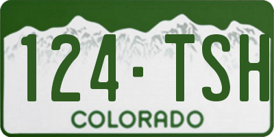 CO license plate 124TSH