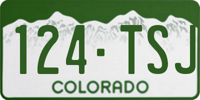 CO license plate 124TSJ