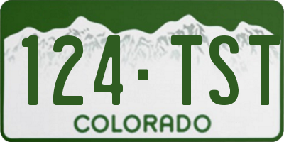 CO license plate 124TST