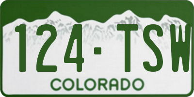 CO license plate 124TSW