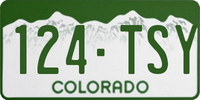 CO license plate 124TSY