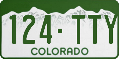 CO license plate 124TTY