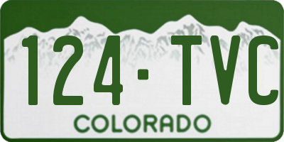 CO license plate 124TVC