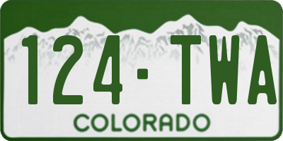 CO license plate 124TWA