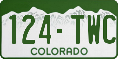CO license plate 124TWC