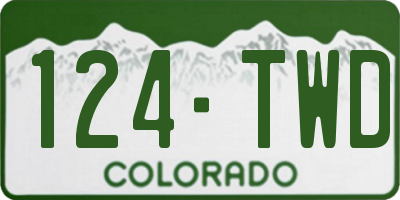 CO license plate 124TWD