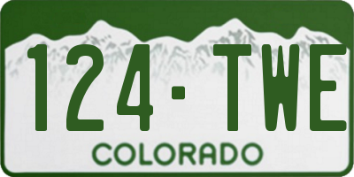 CO license plate 124TWE