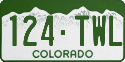 CO license plate 124TWL