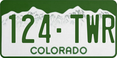 CO license plate 124TWR