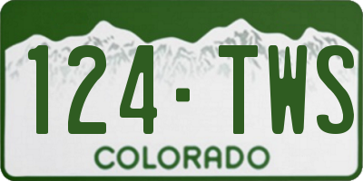 CO license plate 124TWS