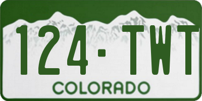 CO license plate 124TWT