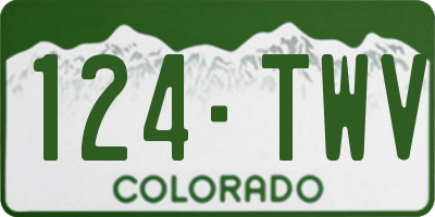 CO license plate 124TWV