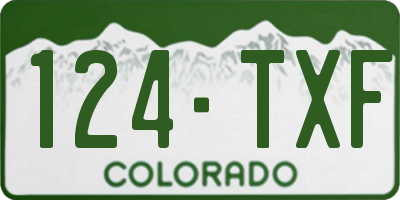 CO license plate 124TXF