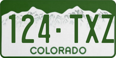 CO license plate 124TXZ