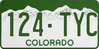 CO license plate 124TYC