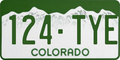 CO license plate 124TYE