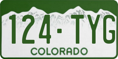 CO license plate 124TYG