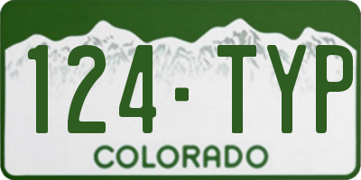 CO license plate 124TYP